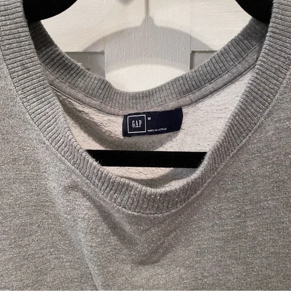 GAP Small Heather Grey Gray Sweatshirt with Side Zip - Picture 4 of 9